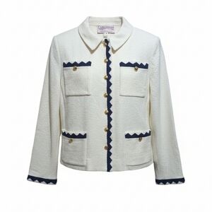 Vintage Castleberry London New York Womens Ivory Knit Jacket Shell 60s Size 10